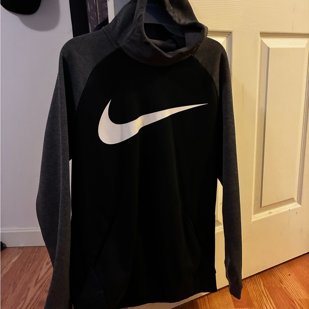 Nike Boys Black and Dark Gray Hoodie